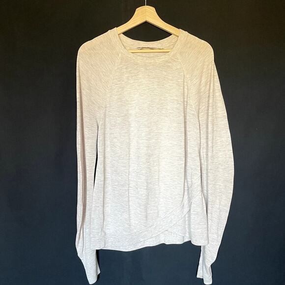 Athleta Sweaters - Athleta pink beige crewneck sweater asymetrical top women's size small tall